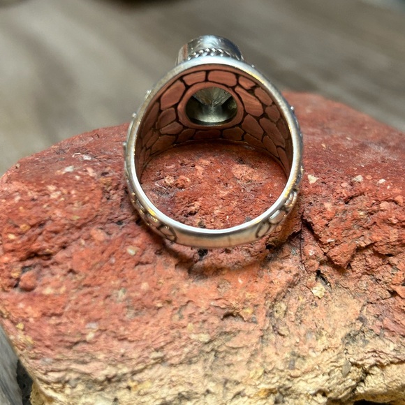 Sarda Prasiolite Floral Sterling Silver Ring 8 - Picture 4 of 10